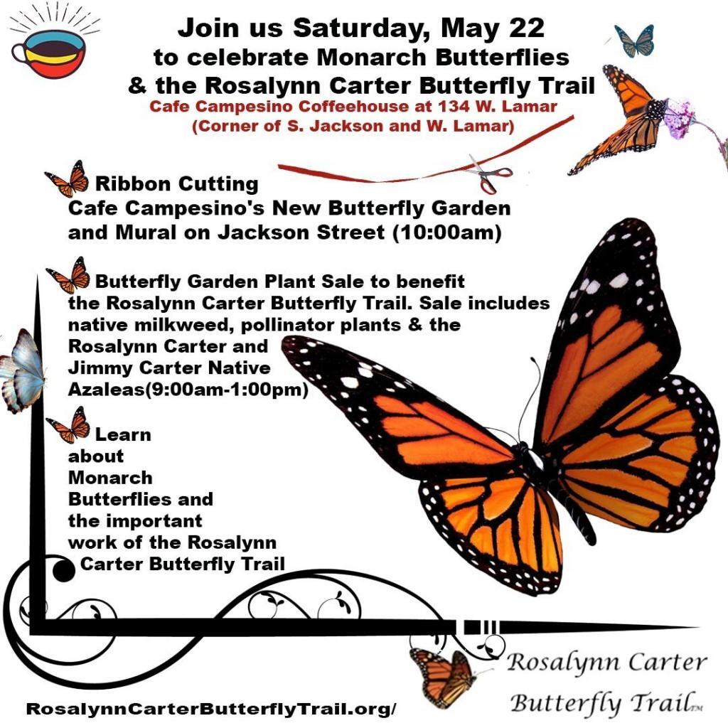 Flyer for the Roaslynn Carter Butterfly Trail Plant Sale in Americus Georgia
